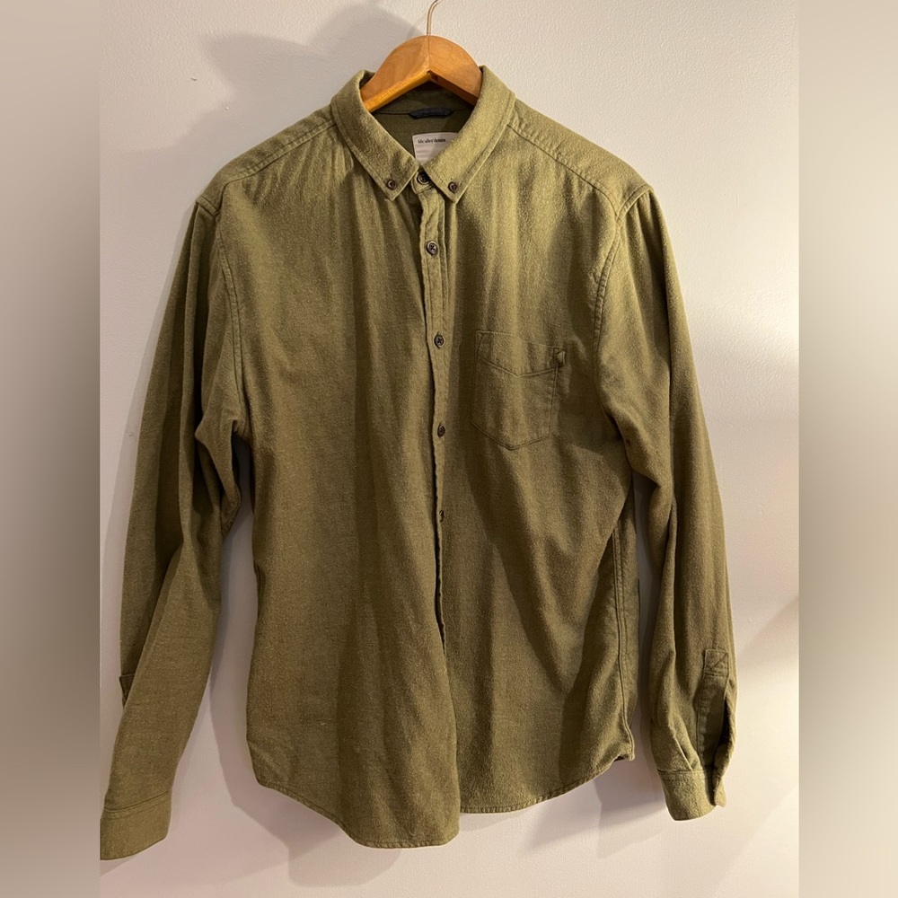 Life After Denim long sleeve olive shirt Large